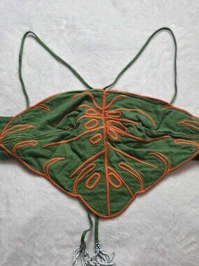 S Farm Rio x Anthropologie Fresh forest leaf crop top